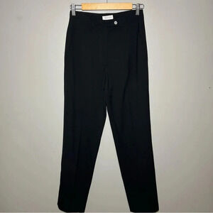 BARNEYS NEW YORK Black All-Season Wool Blend Dress Career Pants Size 6 Italy